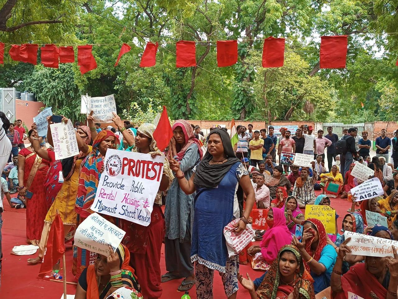 Protest against eviction drives in  Delhi-NCR and other cities